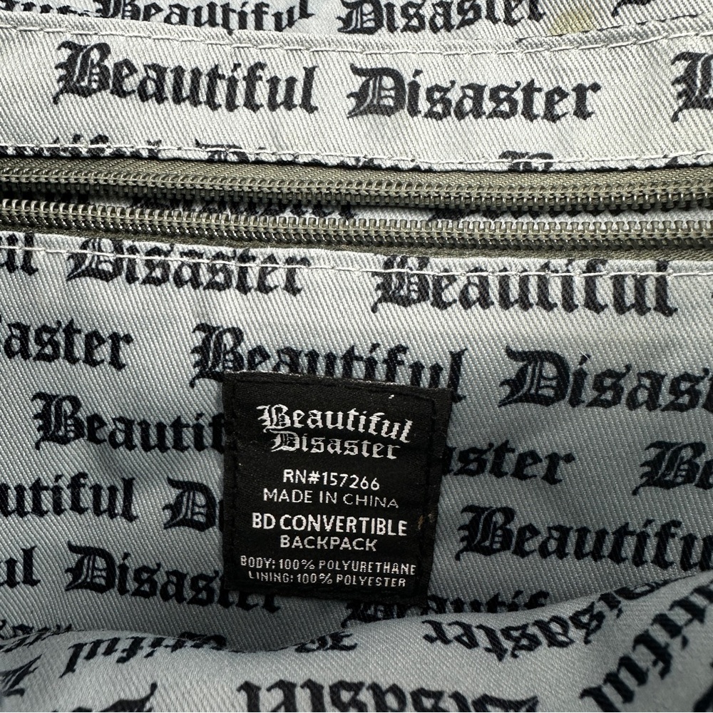 Beautiful Disaster Backpack Gothic Should Bag BD … - image 2